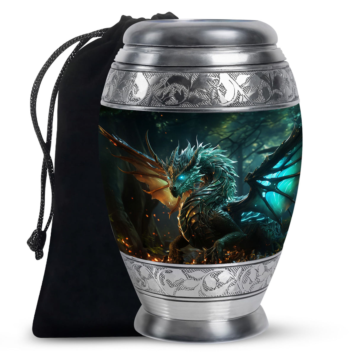 Dragon Galaxy Funeral Urn For Adults - Celestial Aluminium Ashes Urn