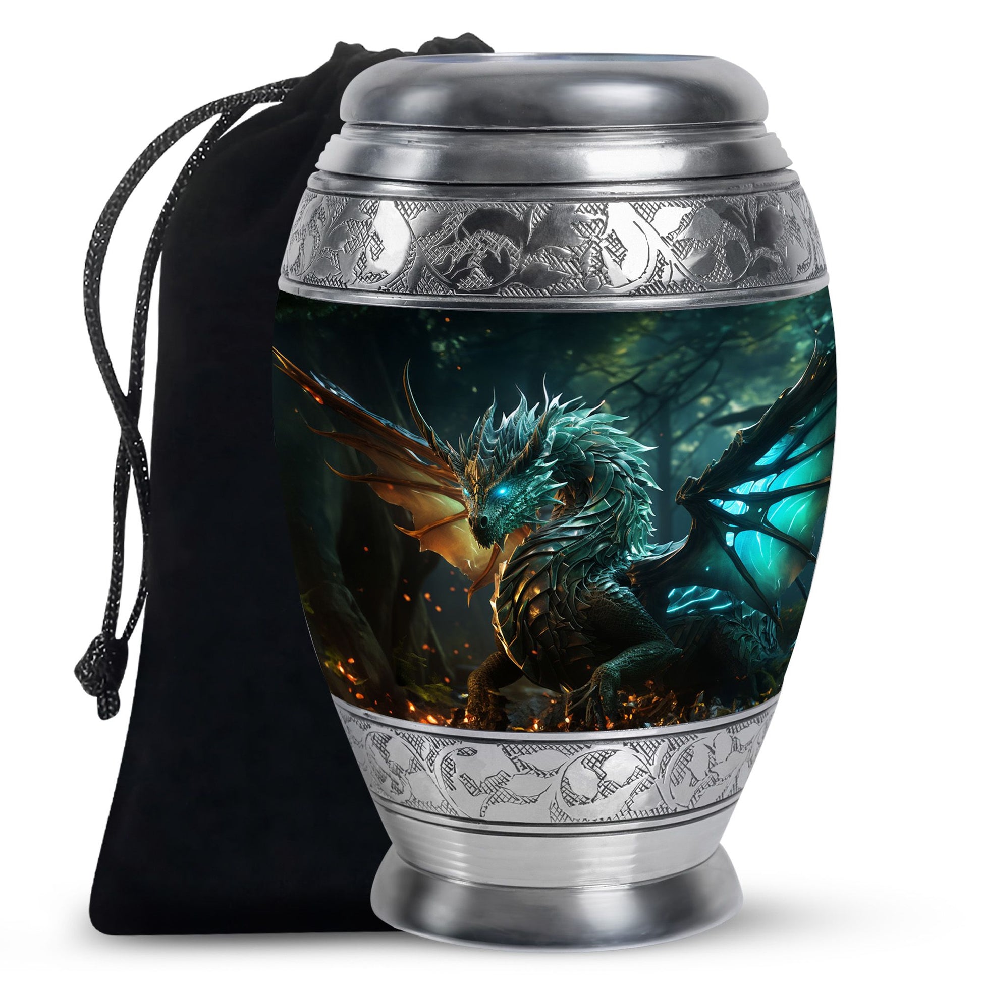 Dragon Galaxy Funeral Urn For Adults - Celestial Aluminium Ashes Urn
