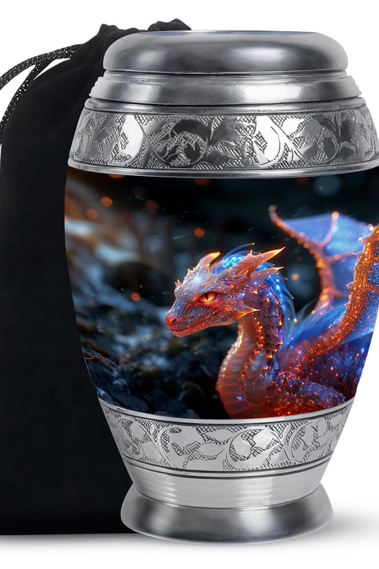 Golden Dragon Wings Cremation Urn For Adults - Artistic Funeral Urn