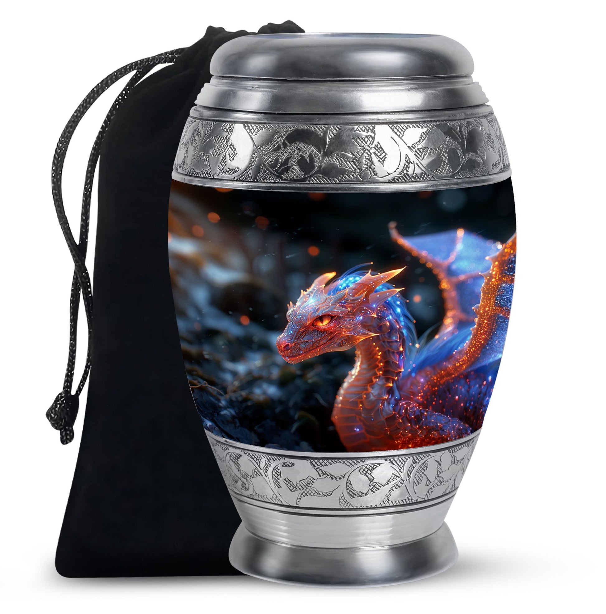 Golden Dragon Wings Cremation Urn For Adults - Artistic Funeral Urn