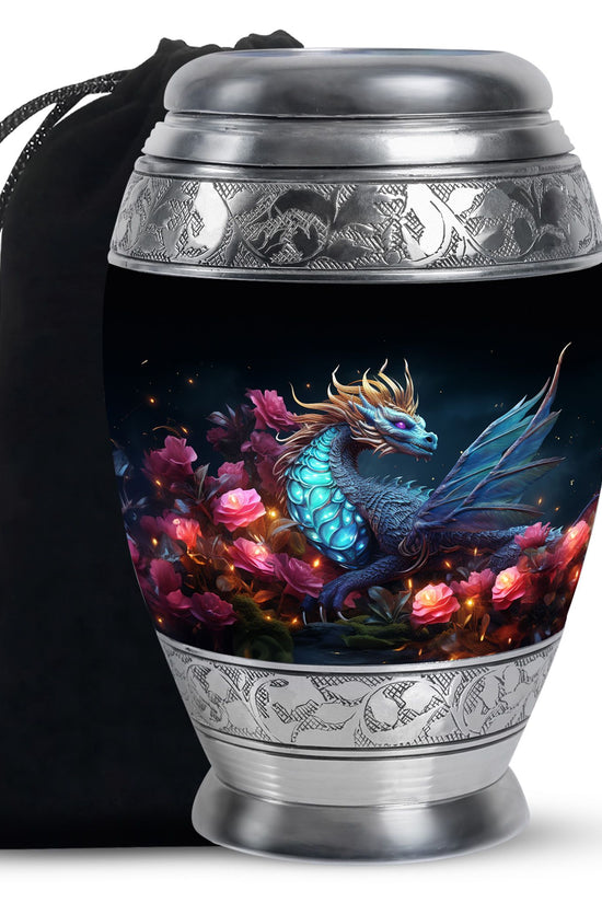 Dragon Theme Funeral Urn - Red Artistic Cremation Urn For Adult Ashes
