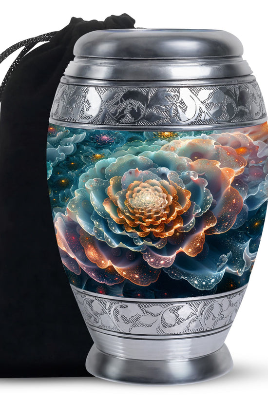 Flower Theme Cremation Urn - Large Memorial Urn For Adult Ashes