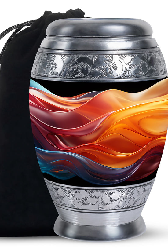 Cremation Urn For Ashes - Black Aluminum Urn For Loved Ones