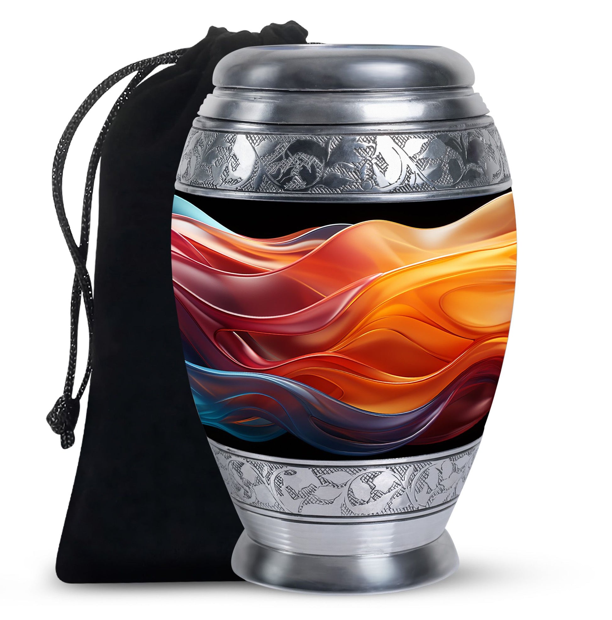 Cremation Urn For Ashes - Black Aluminum Urn For Loved Ones