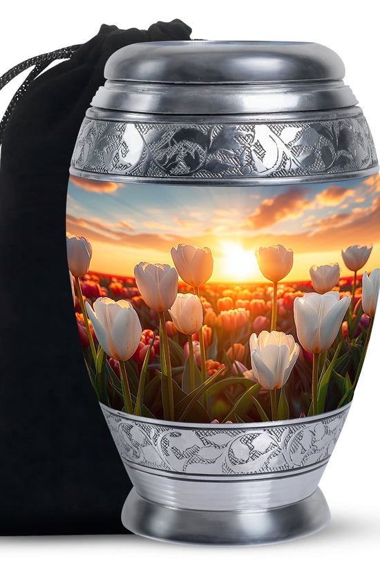 Serene Sunset Tulip Urn - Premium Memorial Urn For Loved Ones