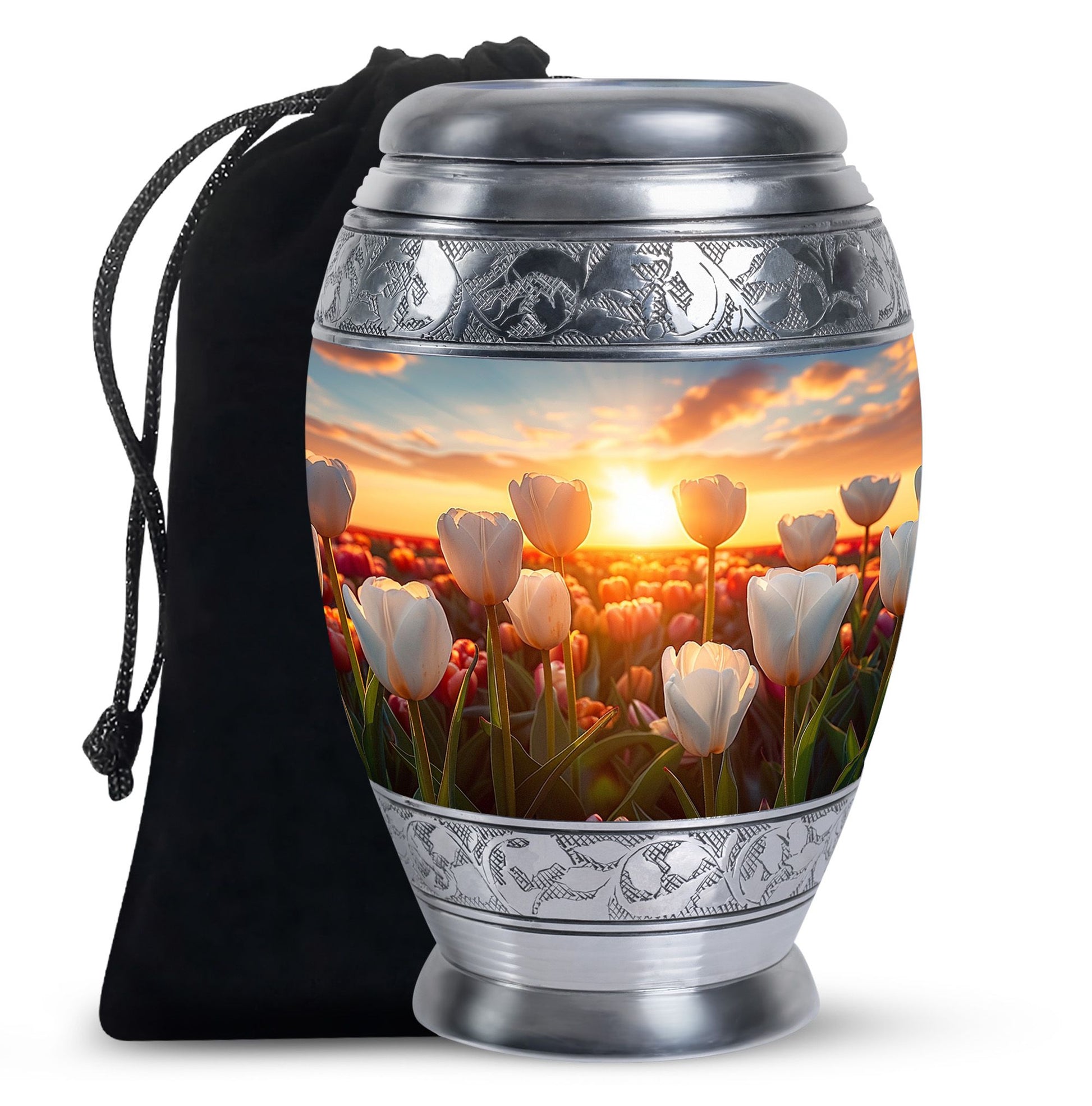 Serene Sunset Tulip Urn - Premium Memorial Urn For Loved Ones