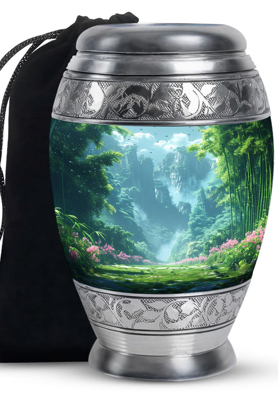 Forest Landscape Funeral Urn - Nature Cremation Urn For Human Ashes