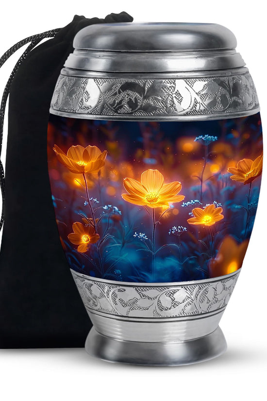 Glowing Beautiful Flower Memorial - Large Cremation Urn For Loved Ones