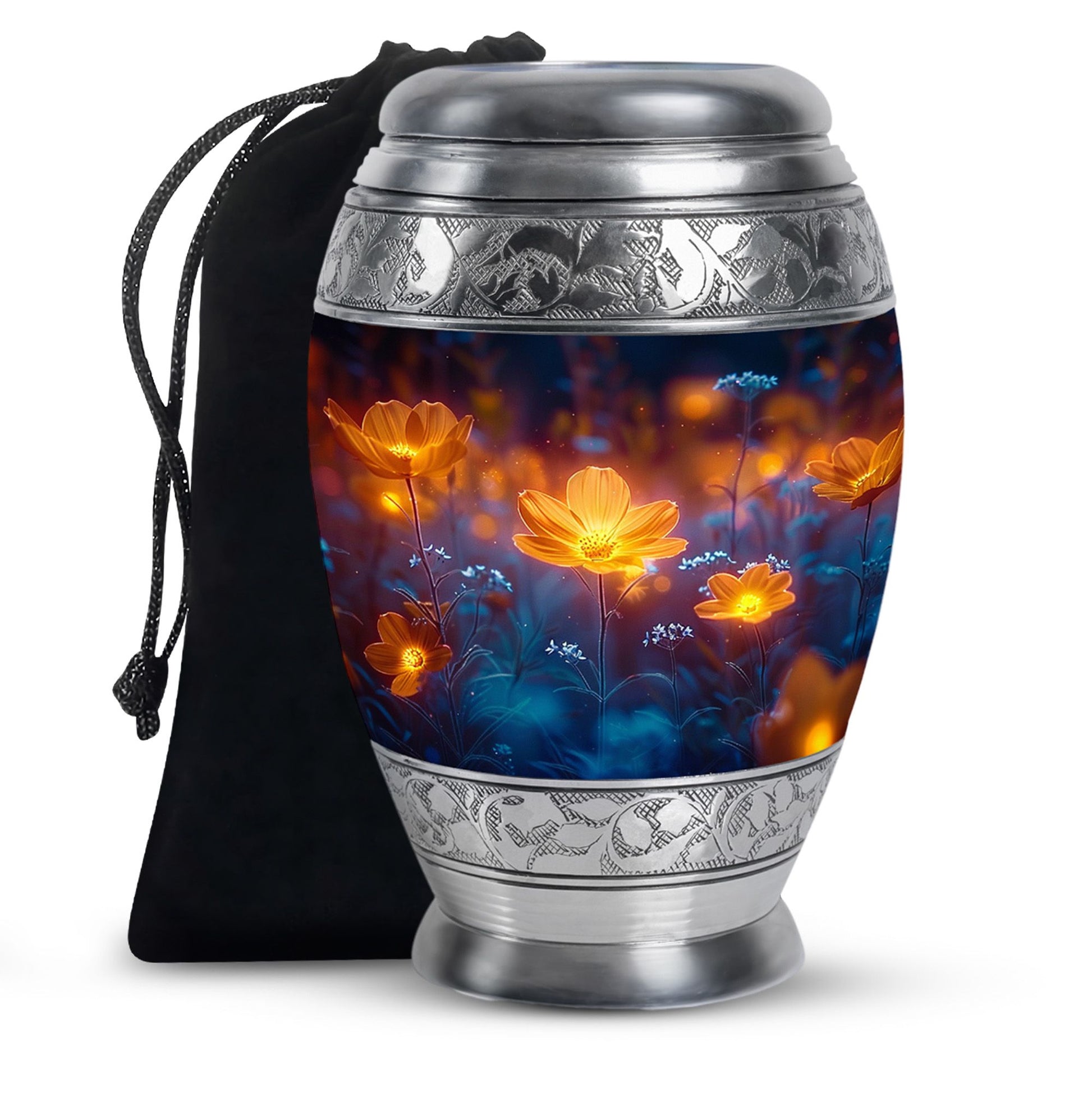 Glowing Beautiful Flower Memorial - Large Cremation Urn For Loved Ones