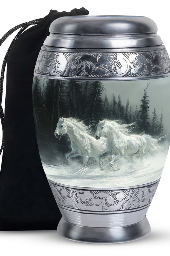 White Horse Fneral Urn - Unique Memorial Urn For Burial