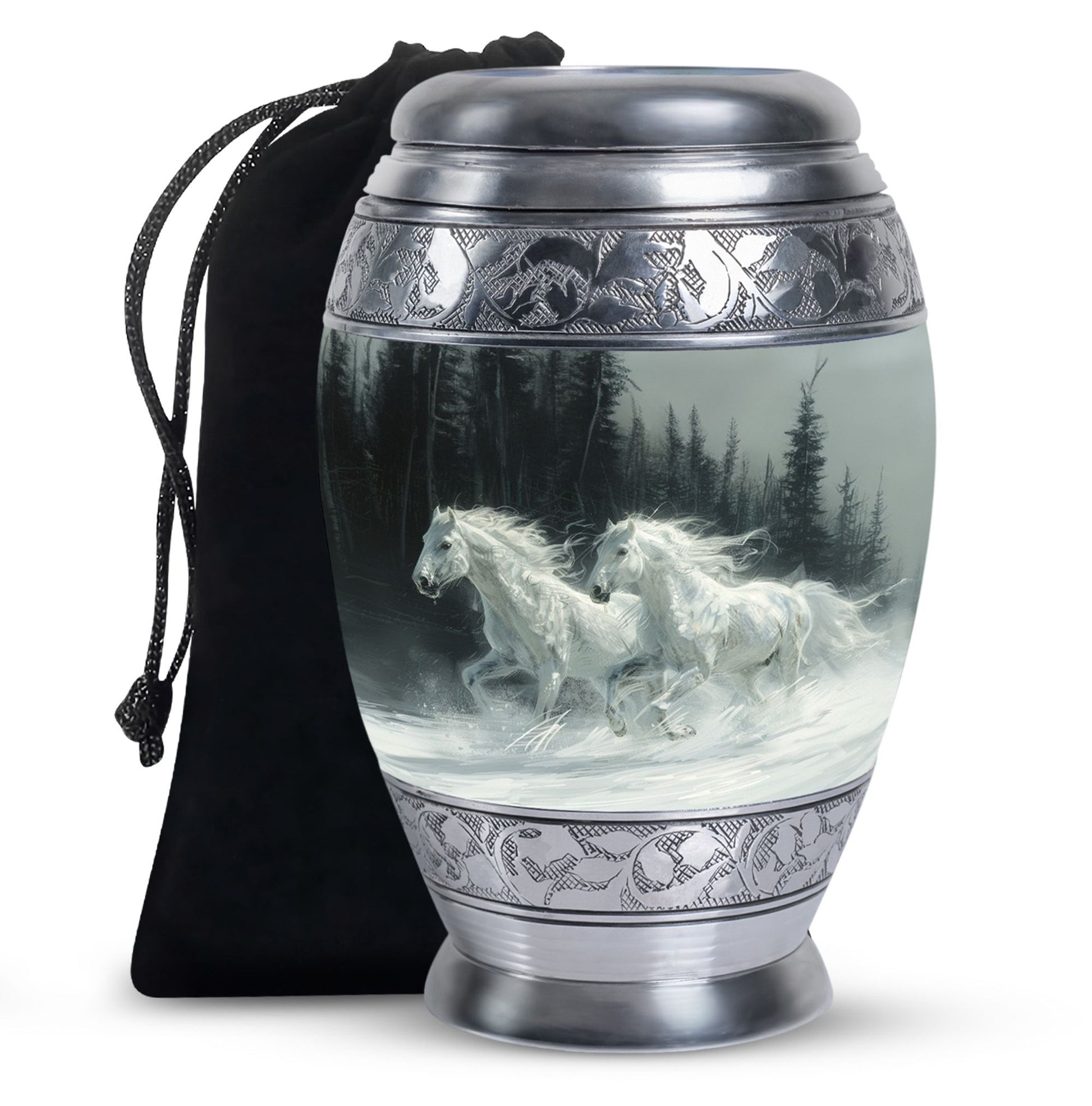White Horse Fneral Urn - Unique Memorial Urn For Burial