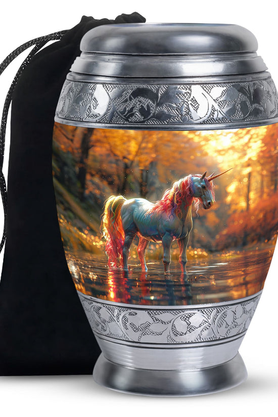 Mystical Unicorn Cremation Urn - Fantasy Memorial Urn For Adult Ashes