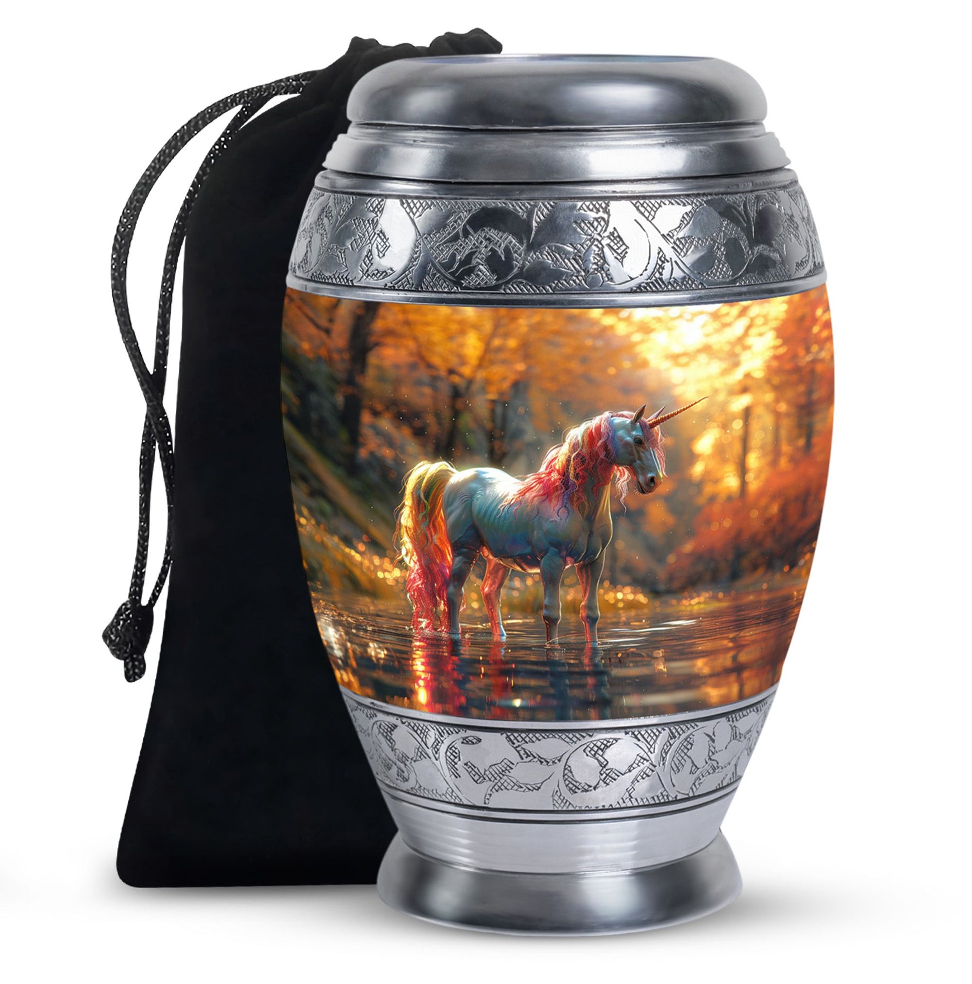 Mystical Unicorn Cremation Urn - Fantasy Memorial Urn For Adult Ashes