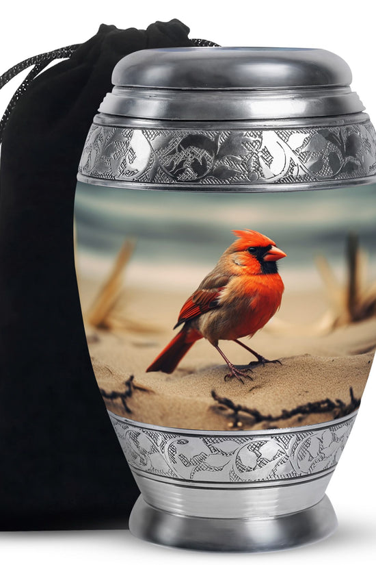 Nature Cardinal Memorial Urn - Beautiful Funeral Urn for Adults Ashes