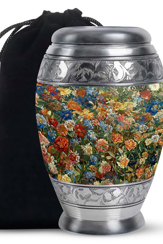 Nature Blossom Funeral Urn For Human Ashes - Artistic Floral Landscape Urn