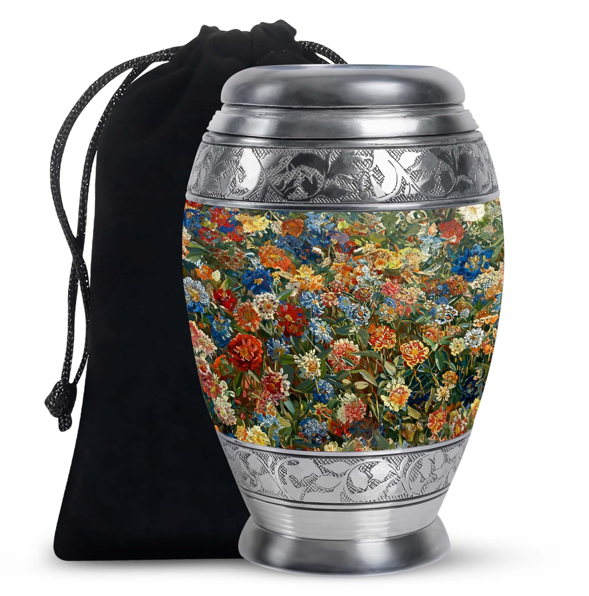 Nature Blossom Funeral Urn For Human Ashes - Artistic Floral Landscape Urn