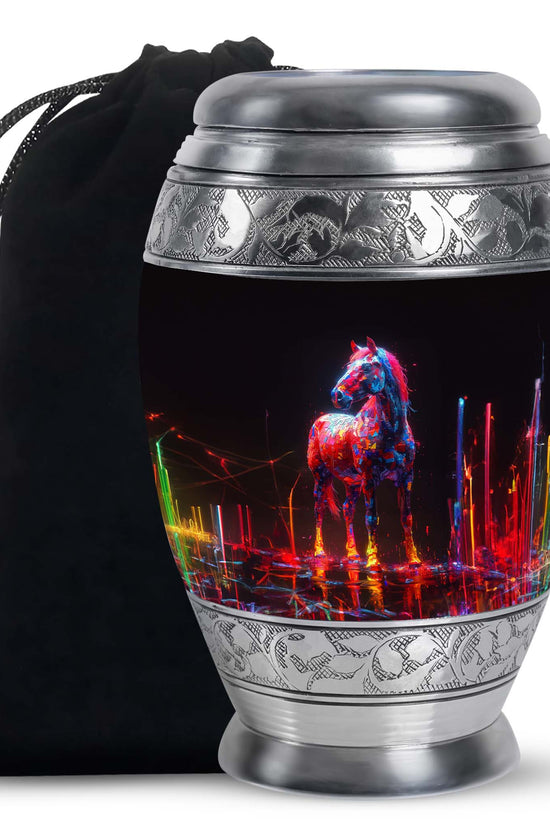 Horse Theme Memorial Urn - Funeral Urn For Male & Female Ashes