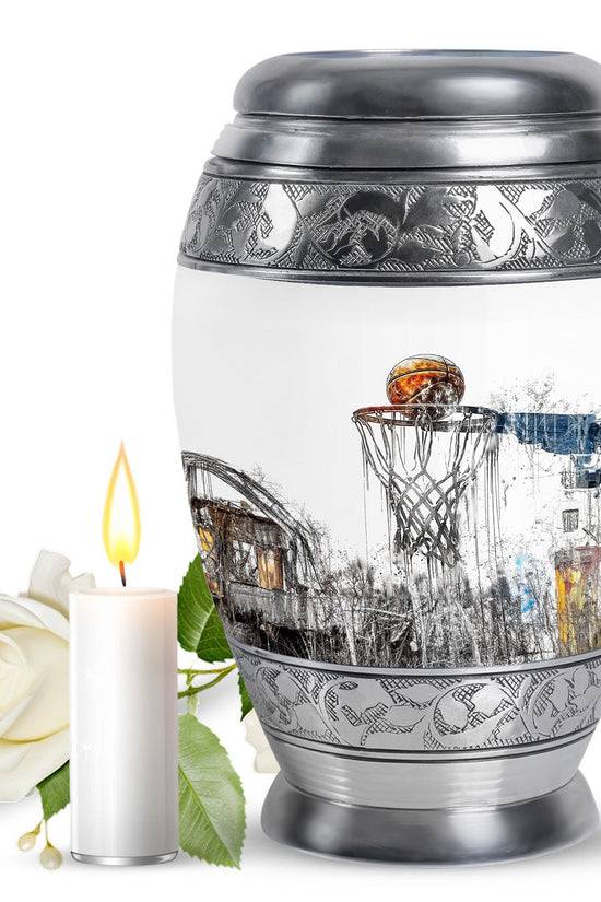 Basketball Memorial For Ashes - Aluminum Cremation Urn For Adult