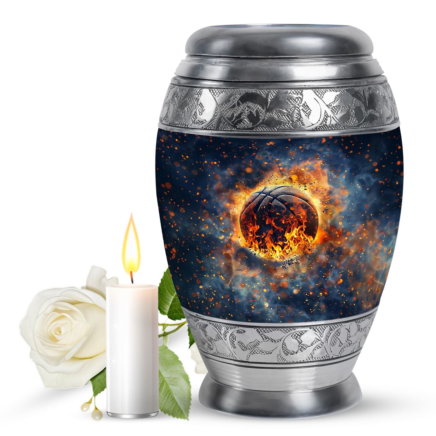 Basketball Funeral Urn - Aluminum Urn For Human Ashes