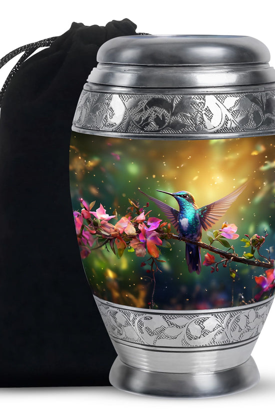 Peaceful Hummingbird Cremation Urn - Beautiful Burial Urn For Human Ashes