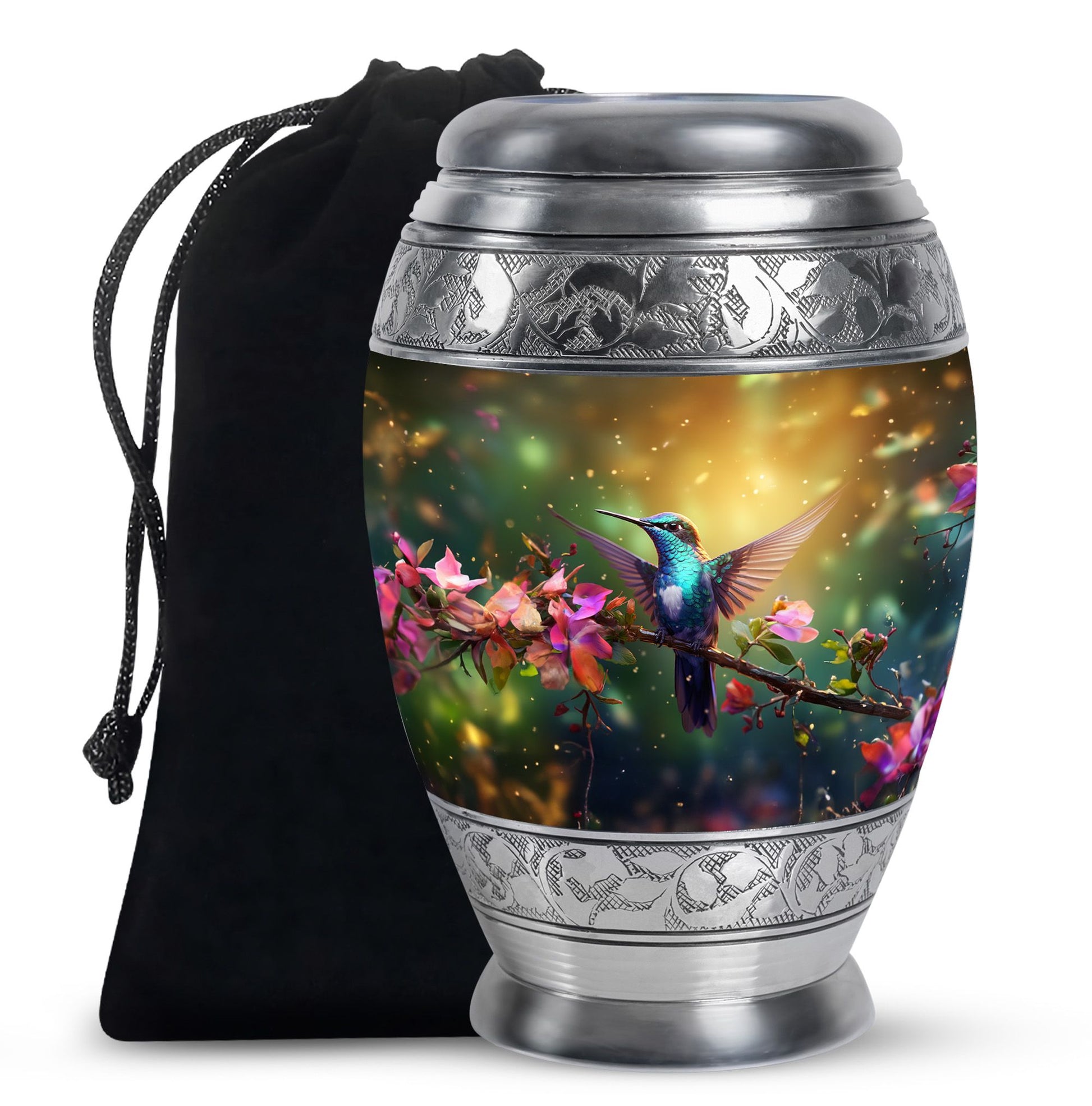 Peaceful Hummingbird Cremation Urn - Beautiful Burial Urn For Human Ashes