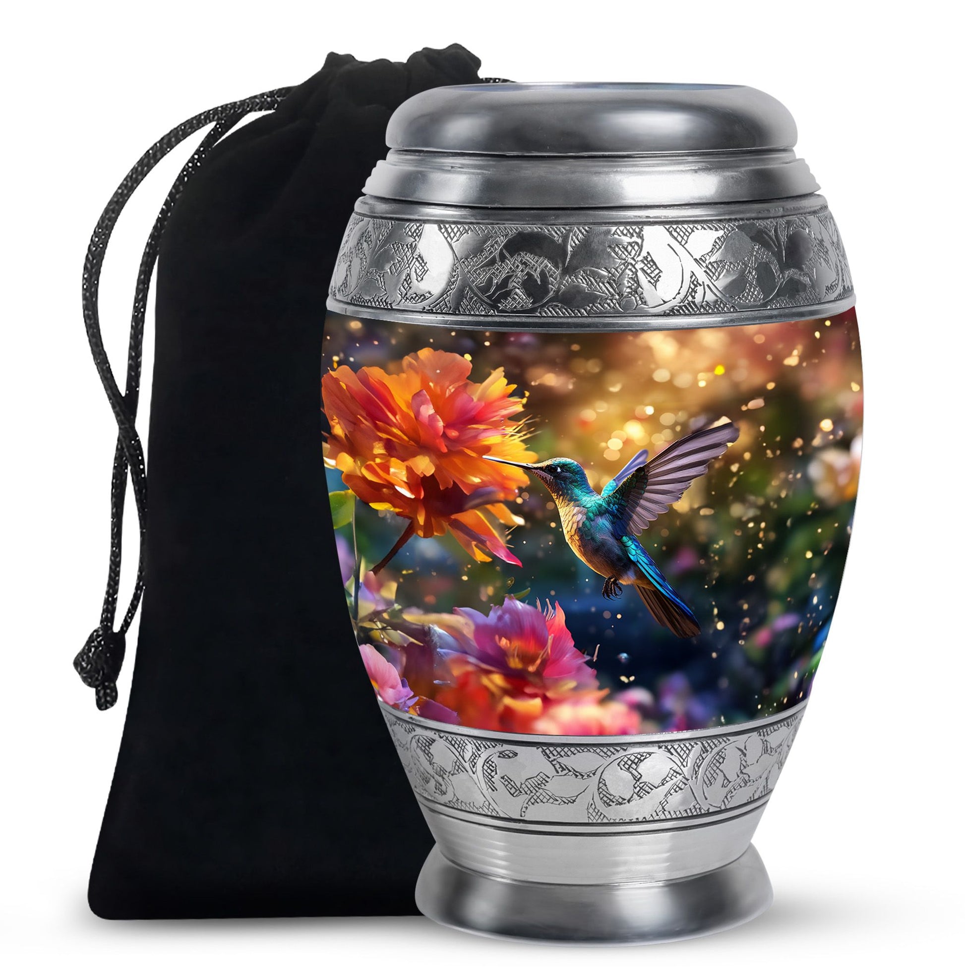 Nature Hummingbird Cremation Urn - Decorative Cremation Urn For Loved Ones