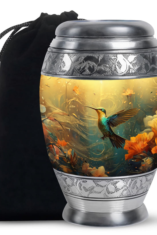 Peaceful Hummingbird Funeral Urn - Elegant Cremation Urn for Adults