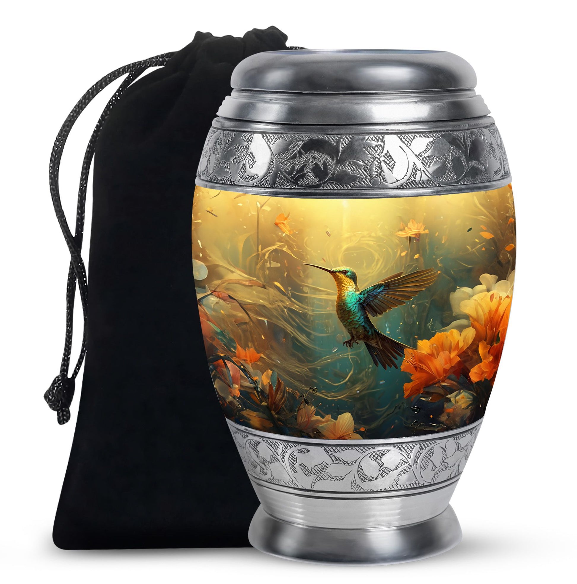 Peaceful Hummingbird Funeral Urn - Elegant Cremation Urn for Adults