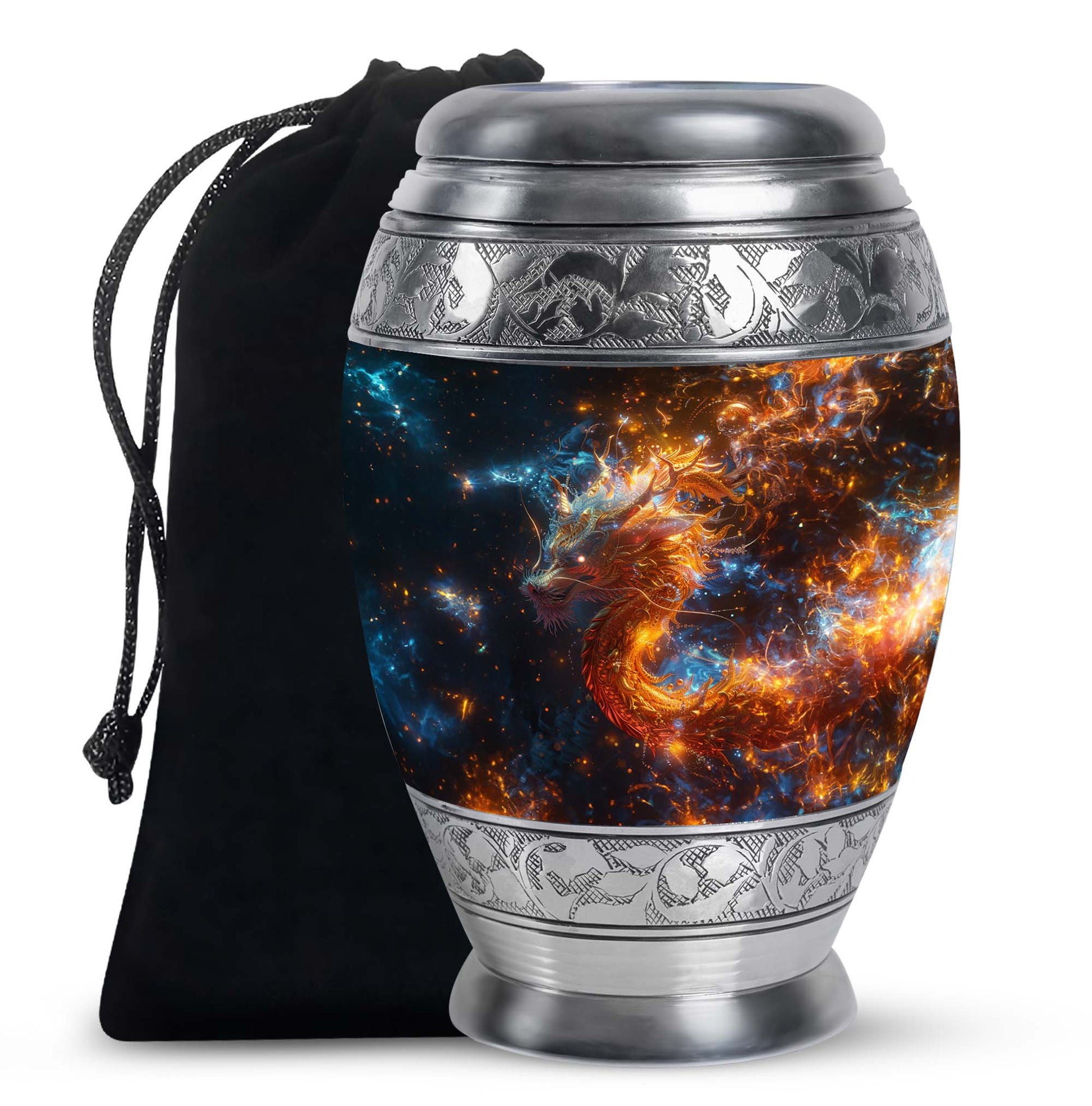 Royal Dragon King Memorial Urn For Human Ashes - Luxury Aluminium Urn