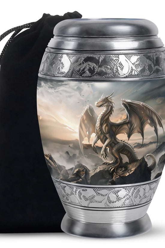 Black Dragon Cremation Urn - Elegant Funeral Urn For Human Ashes