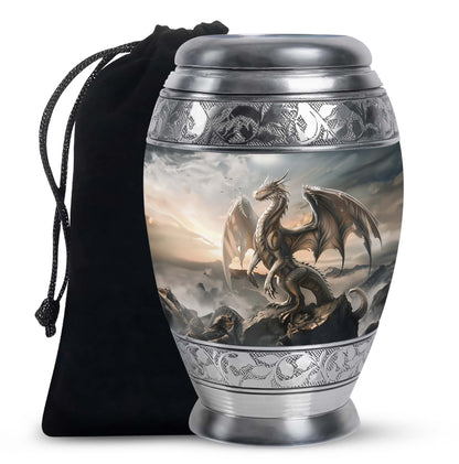 Black Dragon Cremation Urn - Elegant Funeral Urn For Human Ashes