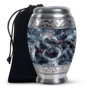 Midnight Fantasy Dragon Cremation Urn For Ashes – Black Memorial Urn