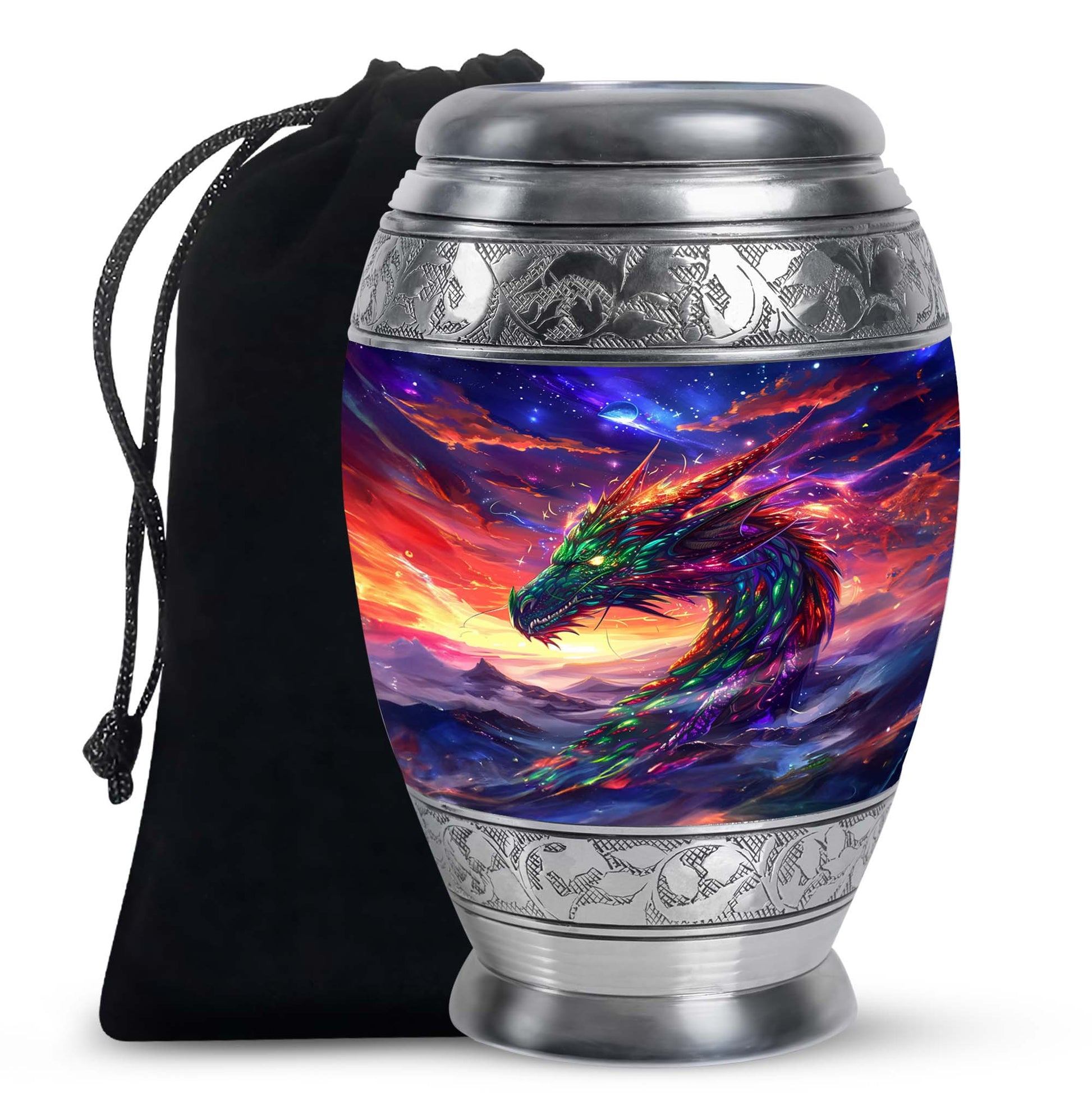 Dragon Flame Funeral Urn For Adults - Decorative Cremation Urn For Ashes