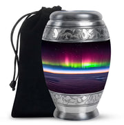 Aurora Borealis Night Memorial Urn - Beautiful Cremation Urn For Adults