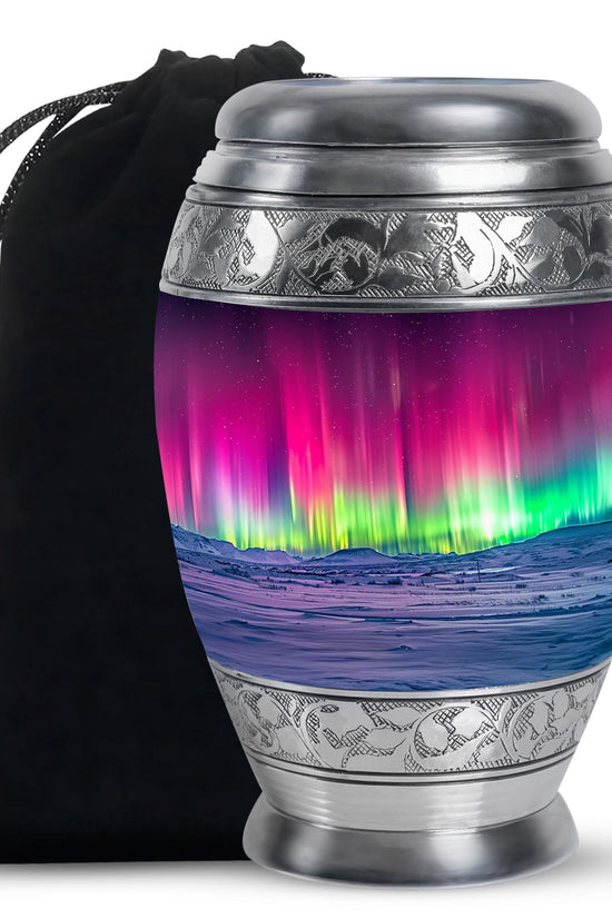 Mystic Northern Lights Urn For Ashes - Aurora Borealis Spiritual Urn