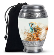 Artistic Owl Memorial Urn - White Aluminum Urn For Male & Female