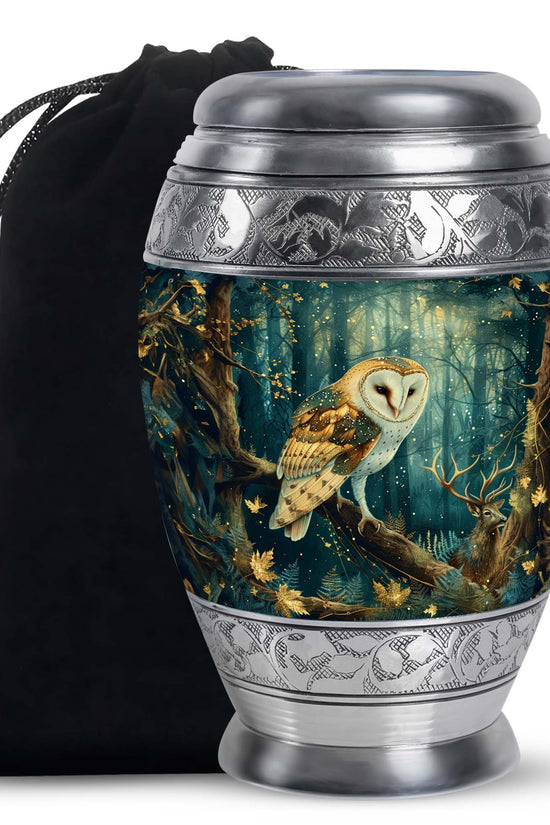 Forest Owl Funeral Urn - Artistic Cremation Urn For Adult Ashes