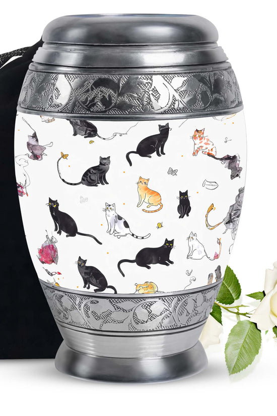 Artistic Pet Funeral Urn - Unique Pet Memorial Urn For Cat Ashes