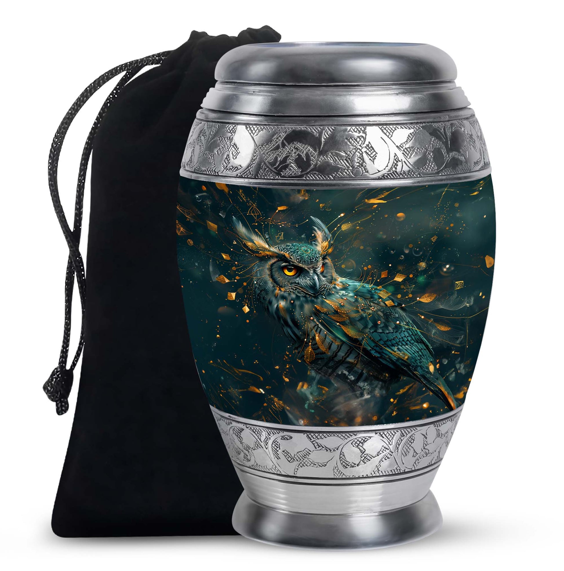 Fantasy Art Owl Memorial Urn - Elegant Cremation Urn For Ashes