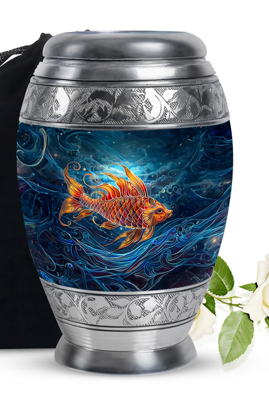 Fish Funeral Urn - Aluminum Memorial Urn For Adult Ashes