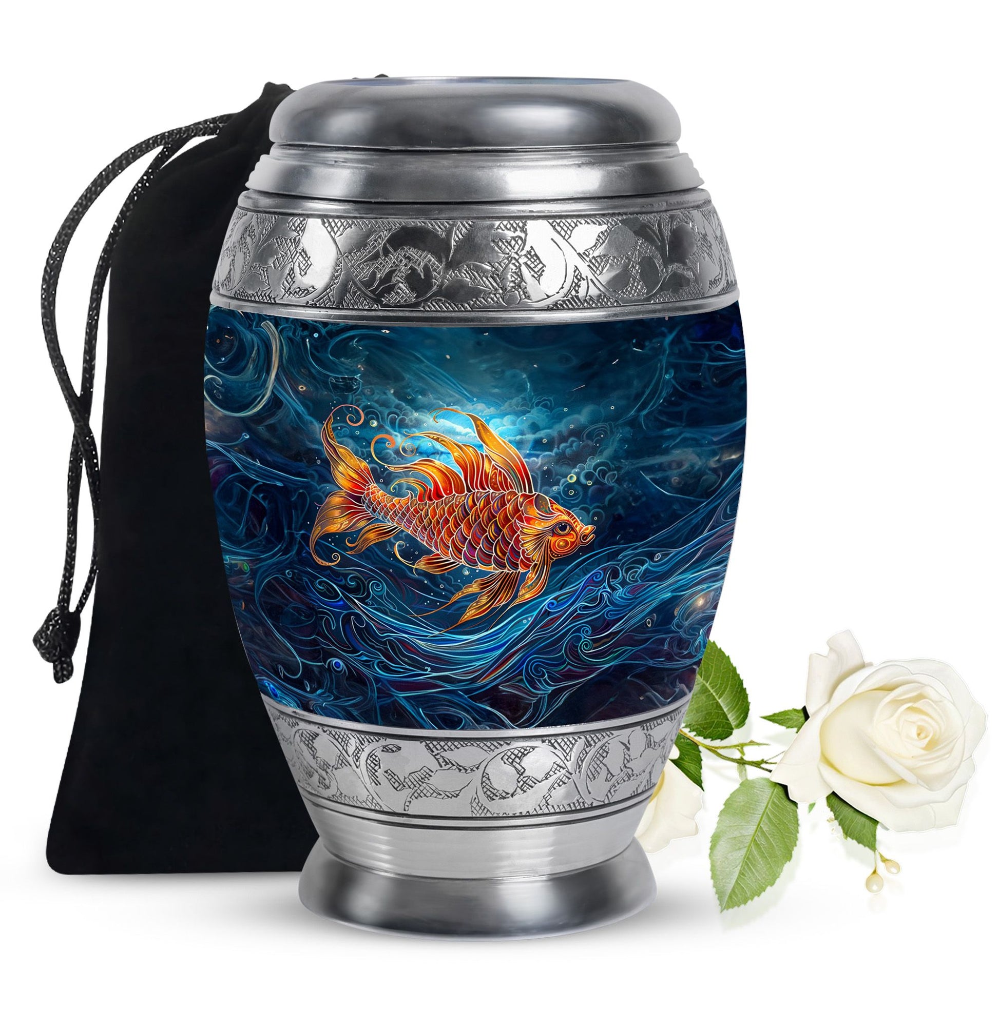 Fish Funeral Urn - Aluminum Memorial Urn For Adult Ashes