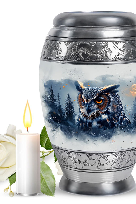 Peaceful Owl Cremation Urn - Memorial Urn For Men & Women