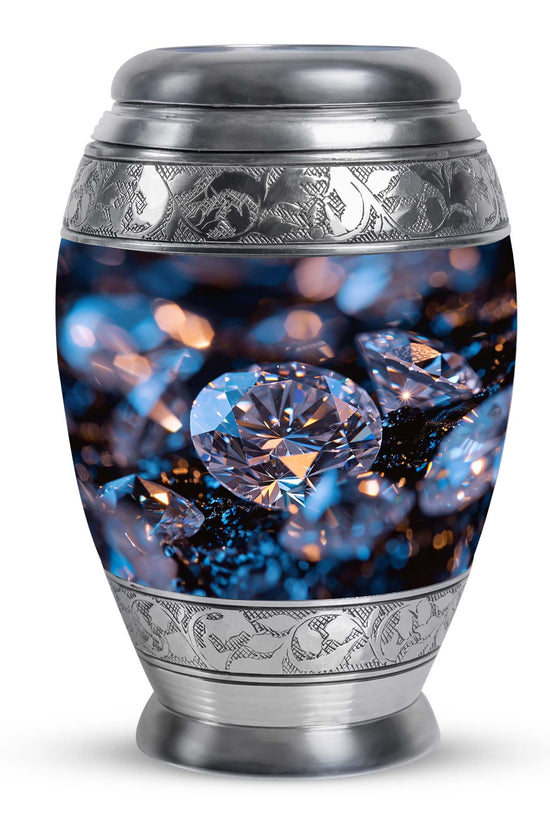 Diamond Memorial Urn For Ashes - Elegant Funeral Urn For Burial