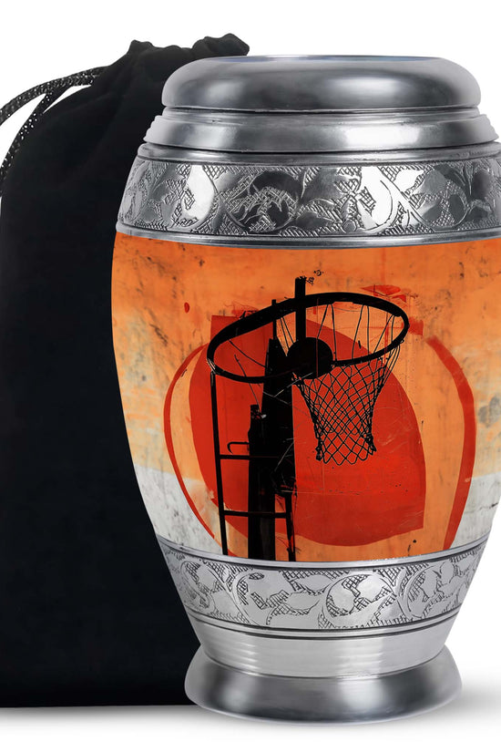 Sports Theme Cremation Urn - Basketball Funeral Urn For Adult Ashes