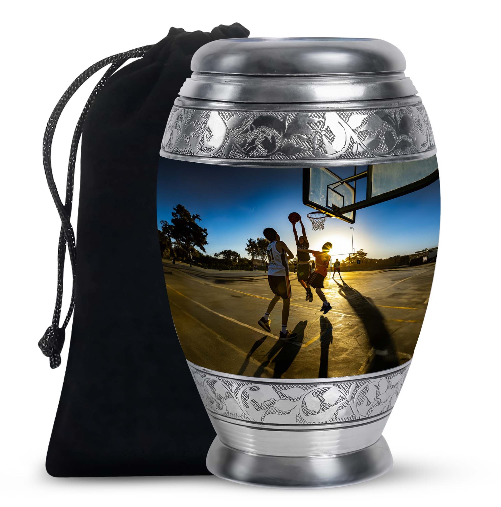 Basketball Court Memorial Urn - Aluminium Cremation Urn For Ashes