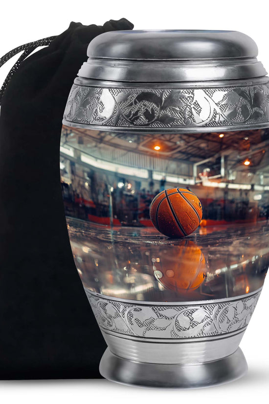 Basketball Court Ashes Urn - Modern Funeral Urn For Human Ashes