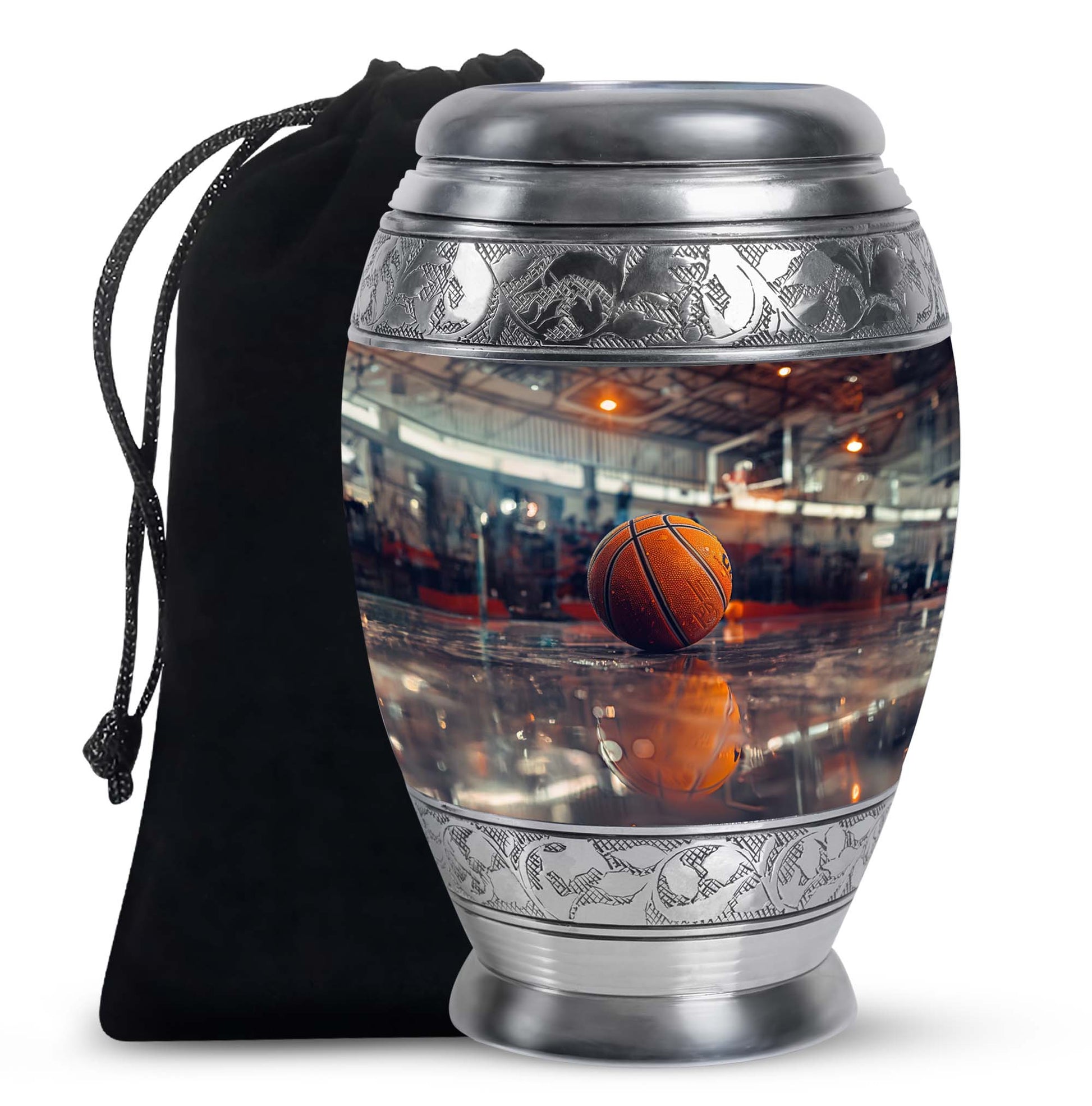 Basketball Court Ashes Urn - Modern Funeral Urn For Human Ashes
