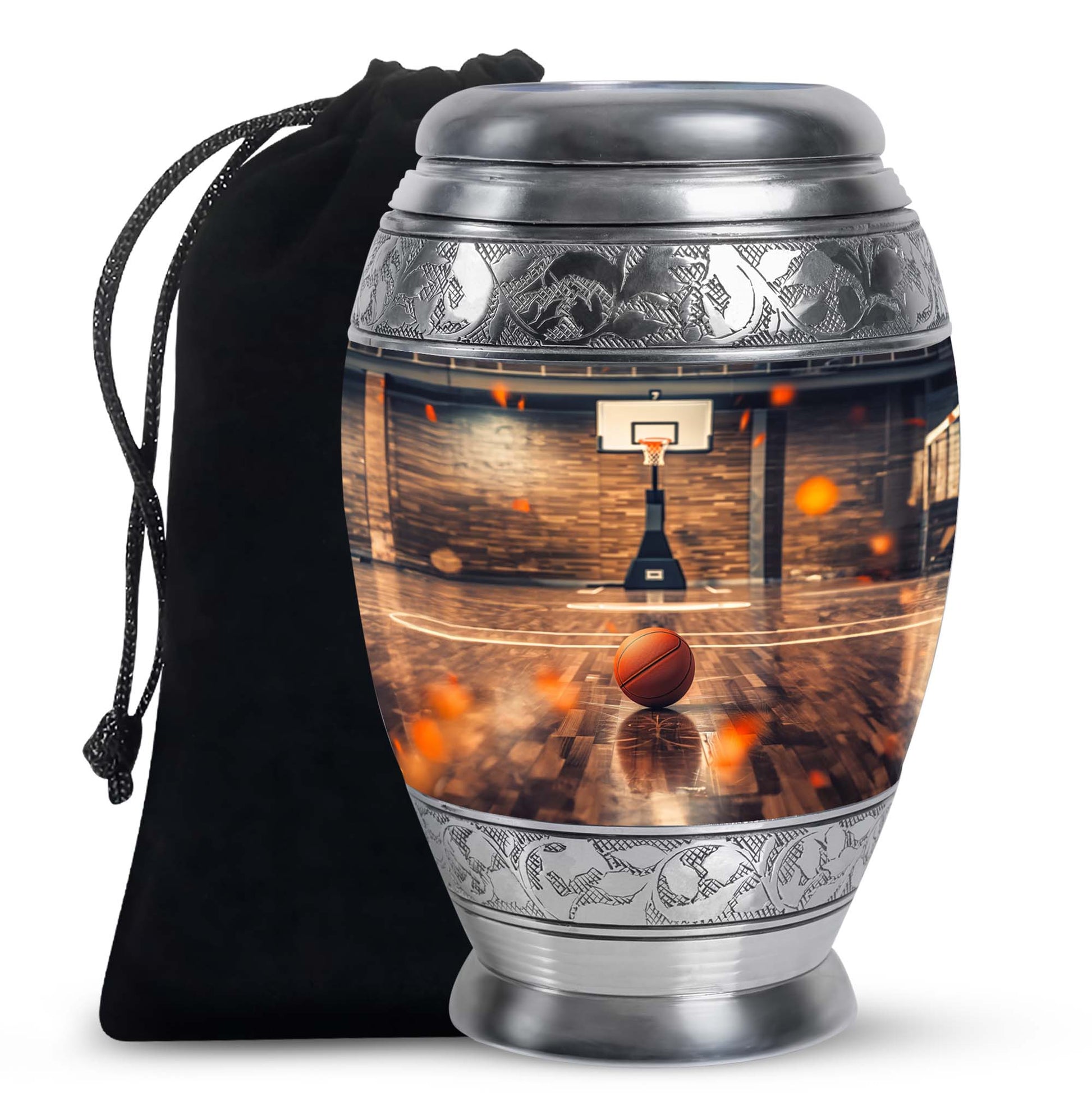 Basketball Court Cremation Urn - Decorative Funeral Urn For Loved Ones