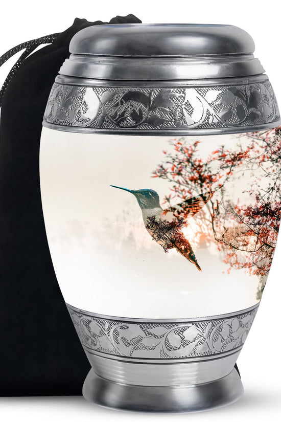 Nature Hummingbird Memorial Urn - Large Beautiful Funeral Urn For Female