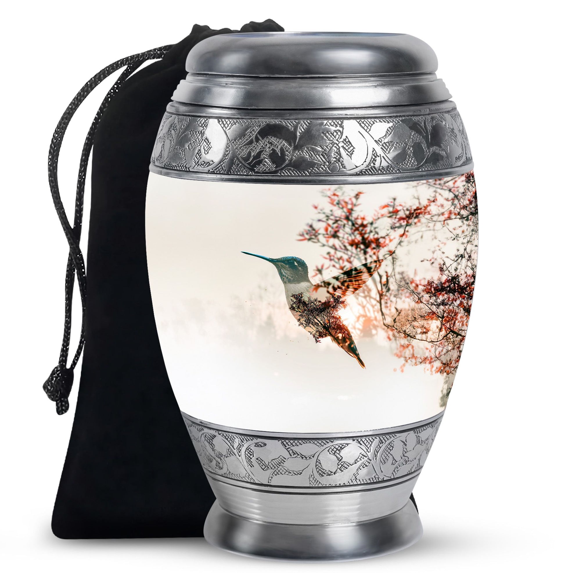 Nature Hummingbird Memorial Urn - Large Beautiful Funeral Urn For Female